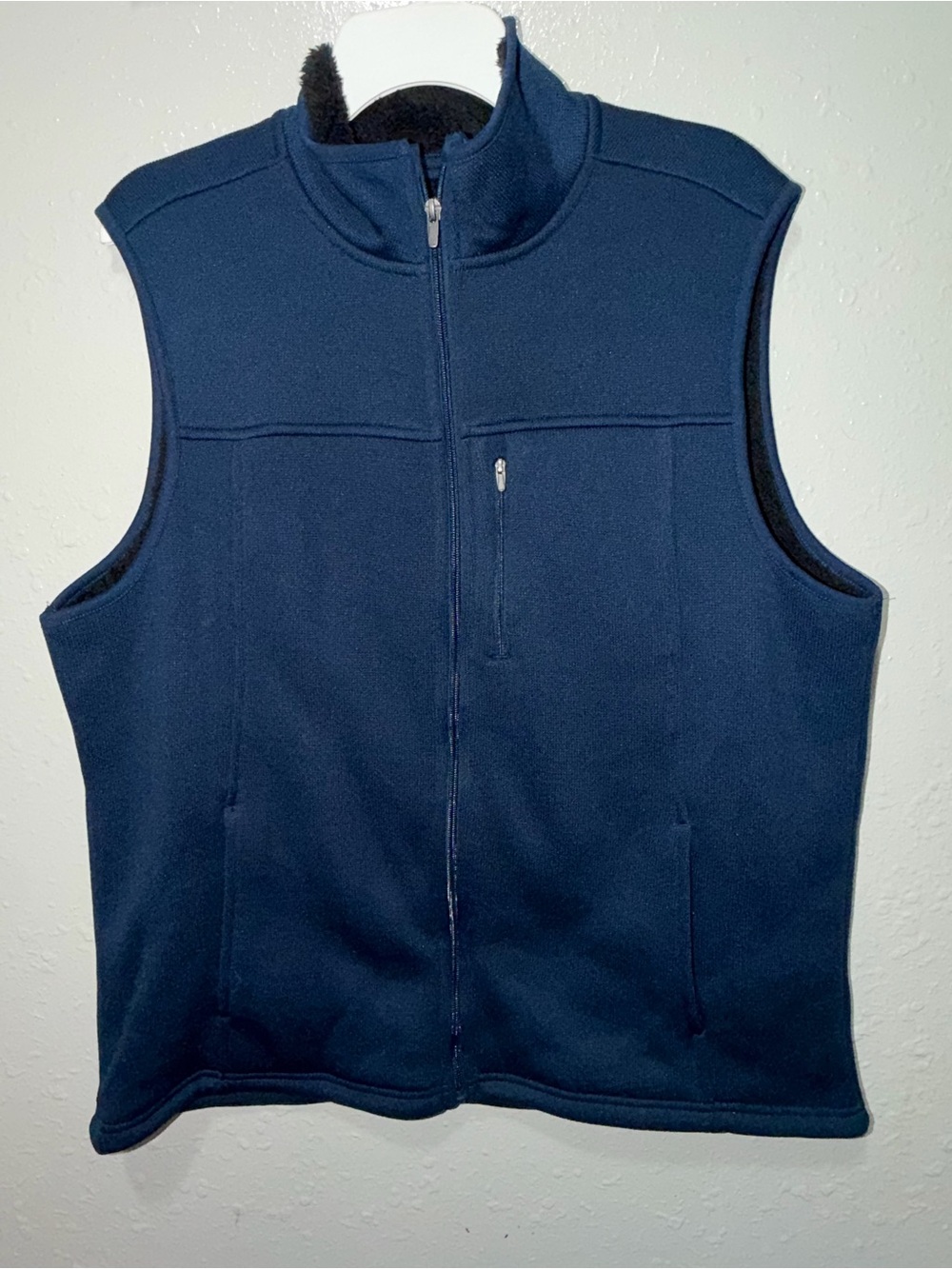 George Navy Blue Fleece Vest with Zip Chest Pocket